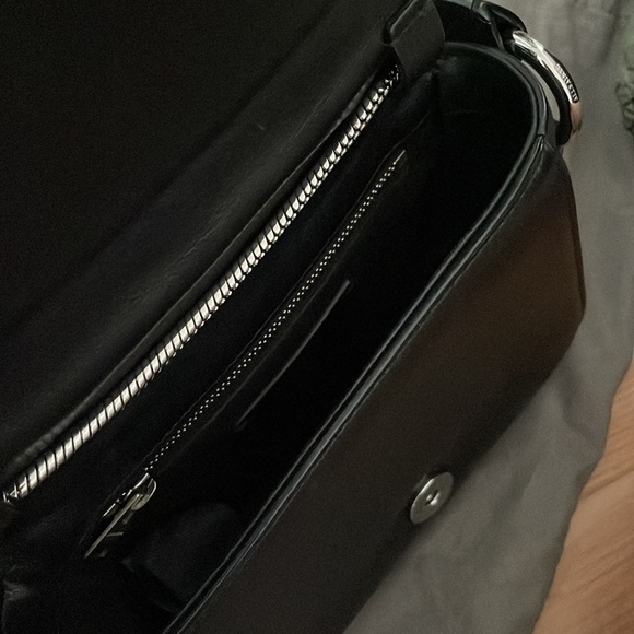 AllSaints Black Leather Crossbody Clutch - Picture 7 of 13